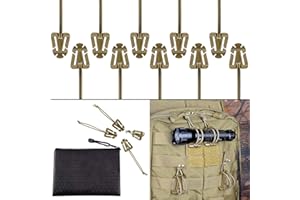 BOOSTEADY Pack of 10 Tactical Gear Clip Molle Web Dominators for Outdoor Hydration Tube Backpack Straps Management with Zippered Pouch
