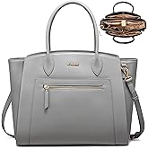 LOVEVOOK Laptop Tote Bag for Women, 15.6 Inch Large Capacity Work Bags Briefcase Purse with Multiple Pockets & Large Bottle Holder, Vegan Leather Business Office Computer Bag for Teacher