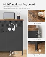 SONGMICS Storage Cabinet Metal Cabinet with Double Doors LSC102B01 Rustic Brown view 7