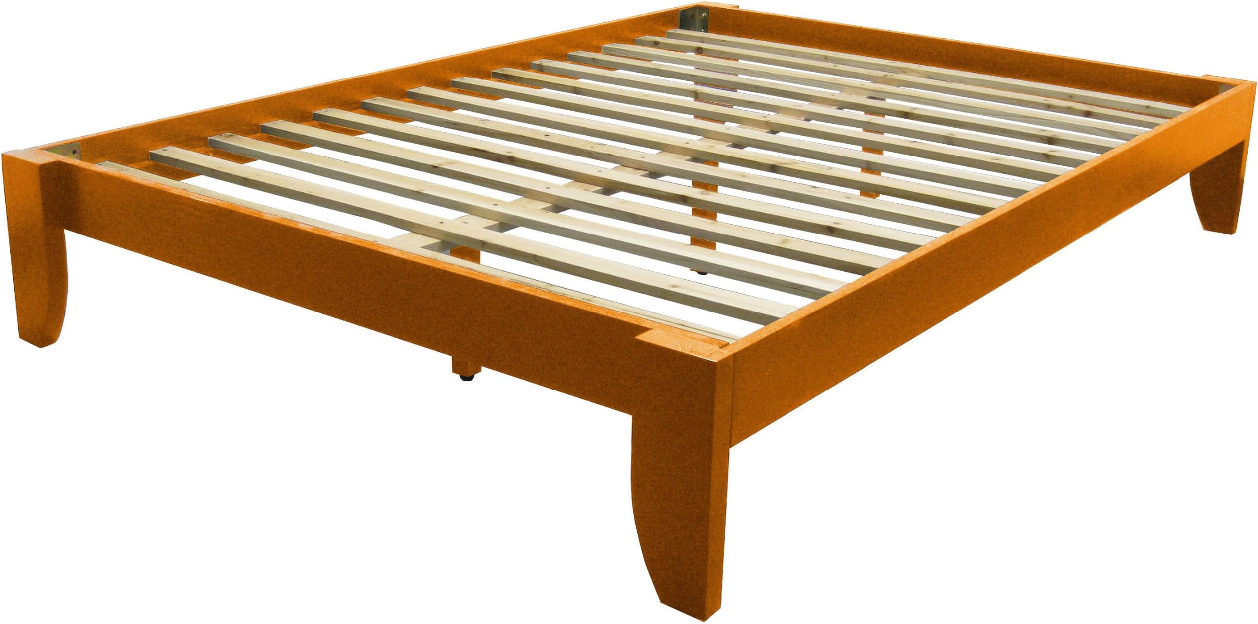 Stockholm Solid Wood Bamboo Platform Bed Frame, Queen-size, Medium Oak Finish