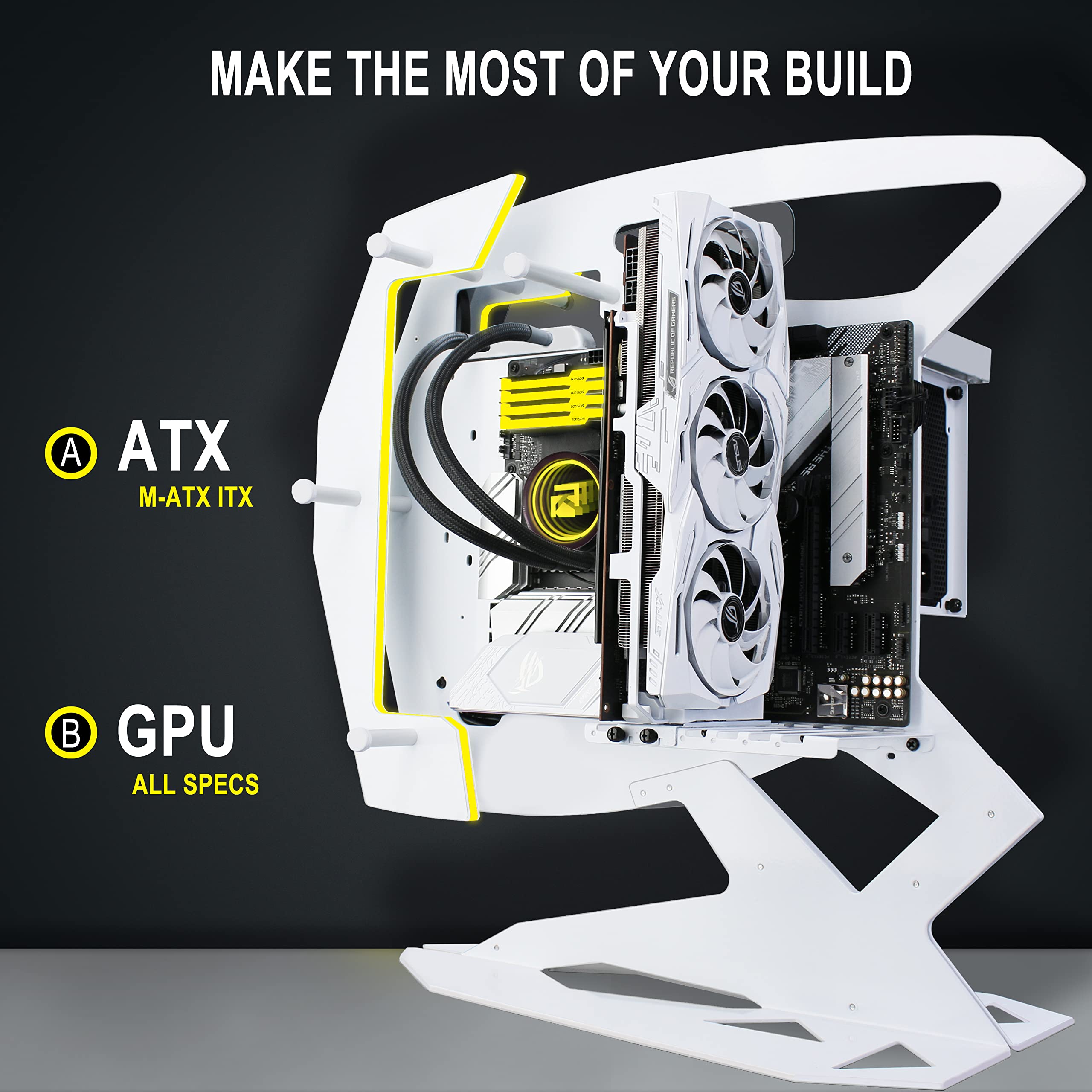 KEDIERS Innovative PC Case - ATX Tower Tempered Glass Gaming Computer Case with 2 ARGB Light Boards