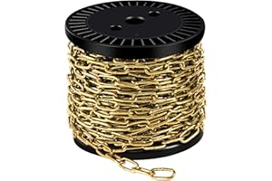 SEL NATURAL 50 ft 1/12" Metal Hanging Chains Gold Bronze Decorative Chain Fixture Chain Brass Chains for Hanging Light Fixture, Chandelier, Flowerpots (2mm 50ft)