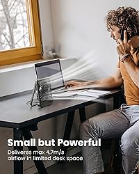 Koonie USB Desk Fan, Strong Wind Ultra Quiet Small