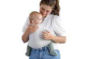 Solly Baby Wrap Carrier, for Newborn to Toddler 8-25 Lbs., Buttery-Soft & Lightweight Fabric, Reduce Crying & Increase Connection, Postpartum Essential, New Mom Gifts, Natural + Grey Stripe