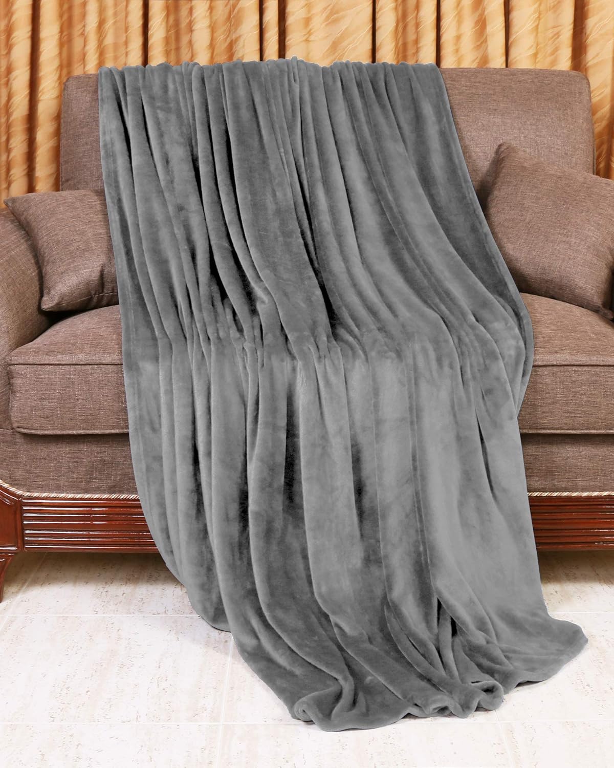 Utopia Bedding Fleece Blanket Throw Size Grey 300GSM Luxury Bed Blanket Fuzzy Soft Blanket Microfiber: Home & Kitchen