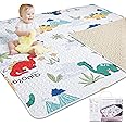 TANOSHII® Baby Play Mat for 47"x47" Playpen, Machine Washable Kids Mat, Cotton,Foldable Crawling Mat for Floor,One-Piece Crawling Mat Non Slip Baby Mat for Floor,Portable Travel(Dinosaur)