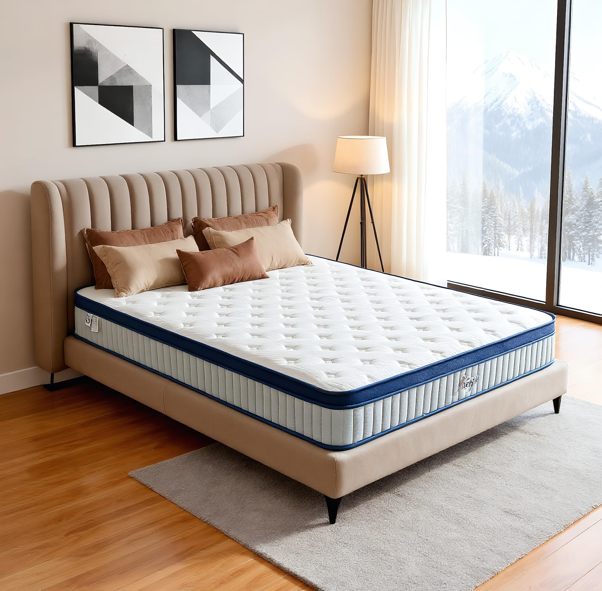 Photo 1 of *******MINOR DAMAGE, DIRTY SPOT*****Juego Queen Mattress, 12 Inch Mixed Memory Foam Mattress. Bagged Spring, Zoned Pressure Relief, Medium Firm Feel, Motion Isolation, Deep Sleep, Certified Safe Foams and Fabric, CertiPUR-US, White
