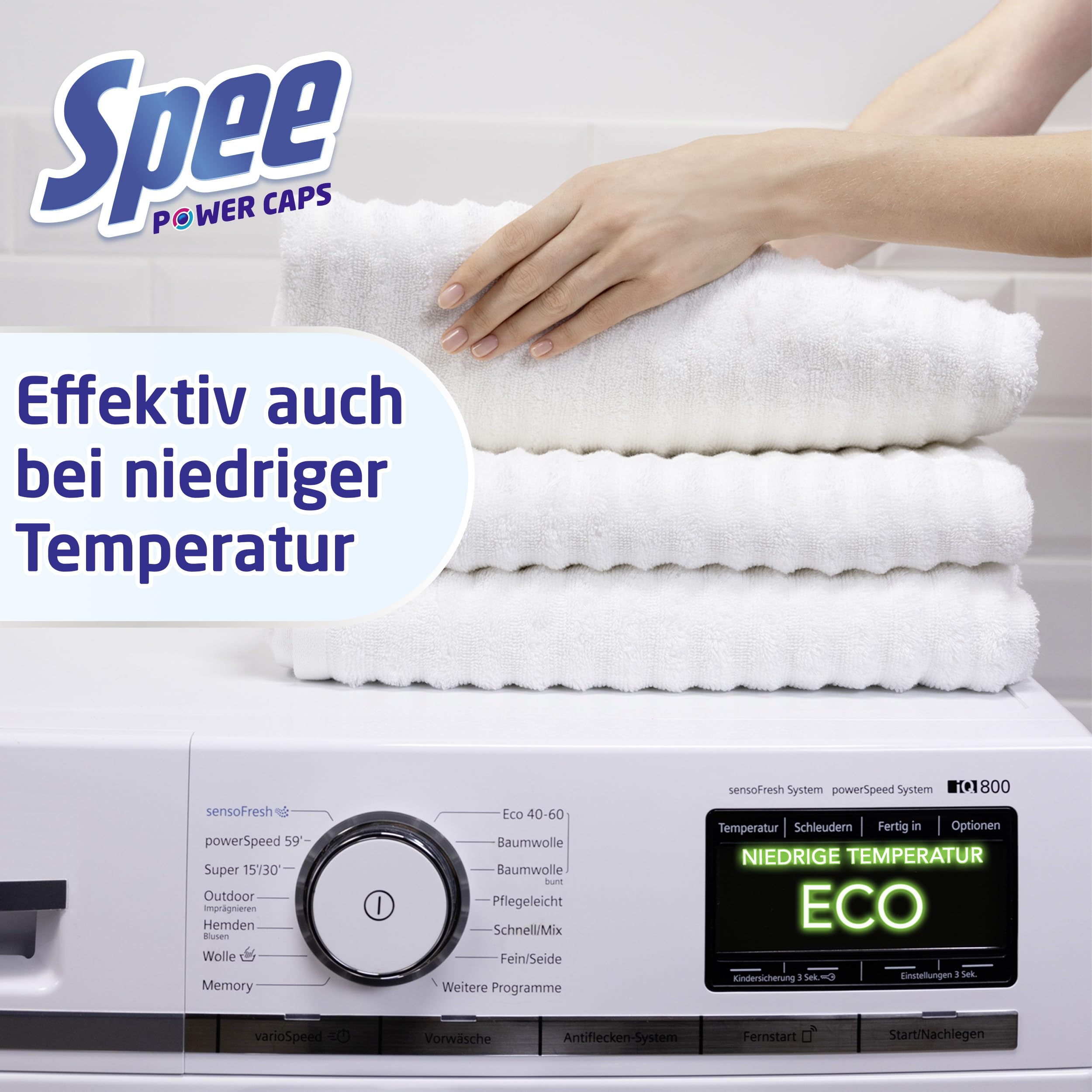 Spee Power Caps Fresh Kick 120 Deodorant (2 x 60 Washes), 4+1 Formula for 24 Hours Freshness, Temperature Range 20°-95°C 6