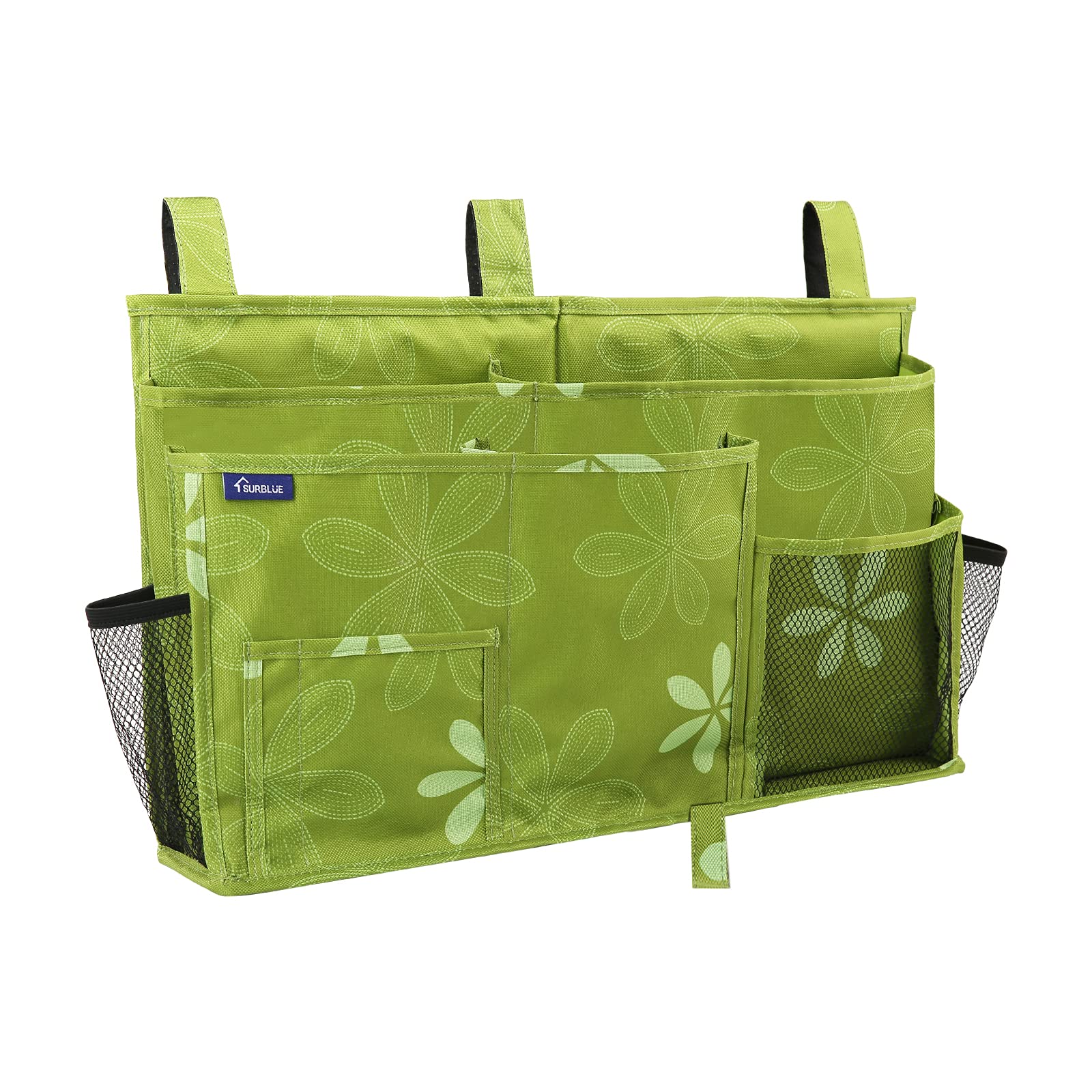Surblue Caddy Hanging Organizer Bedside Storage Bag for Bunk and Hospital Beds, Flower, L