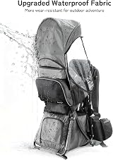 besrey Baby Backpack Carrier Toddler Hiking Backpack 5-Point Seat Silver Grey view 6