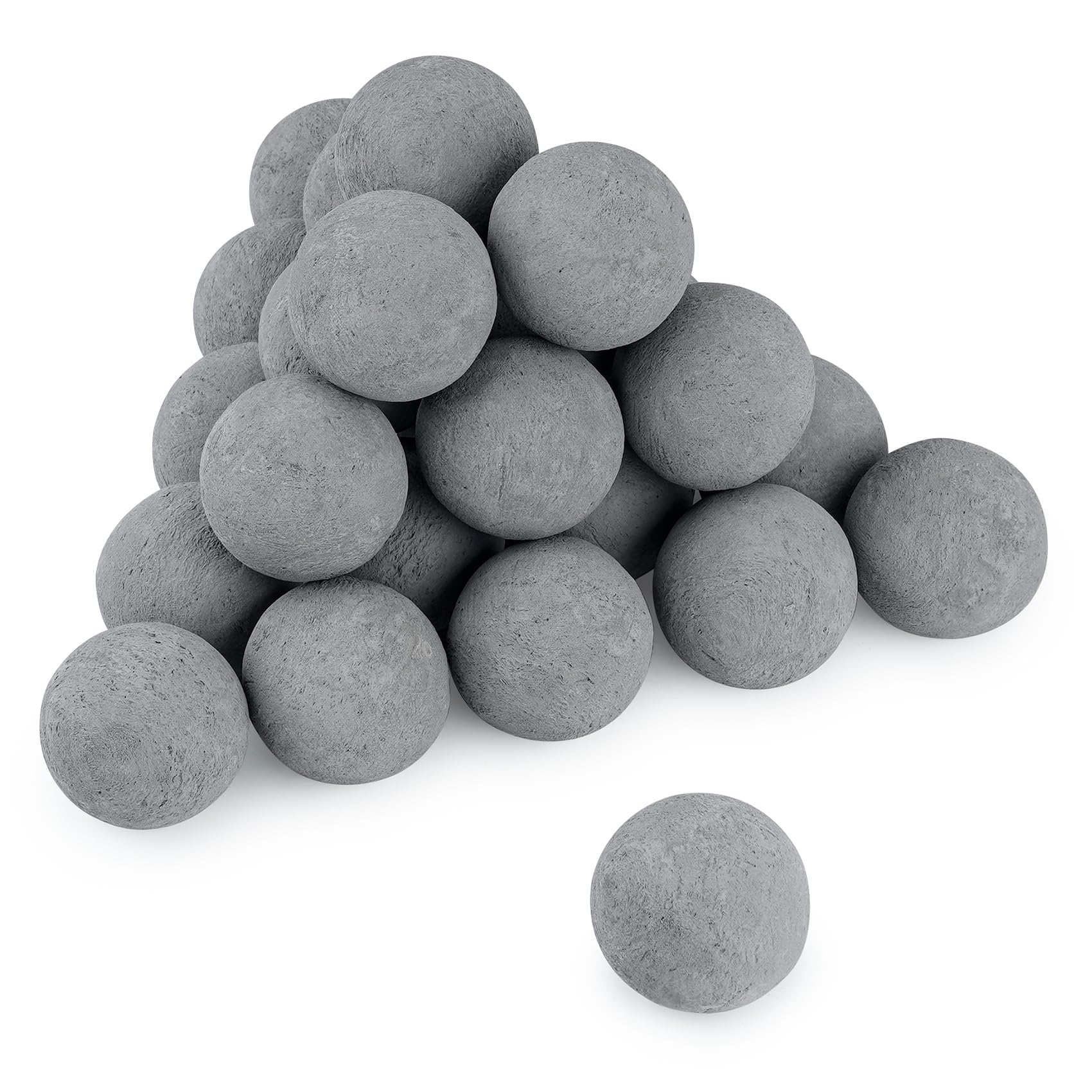 Photo 1 of Stanbroil 2 inch Ceramic Fire Balls, Set of 25 Round Fireballs, Modern Accessory for Indoor or Outdoor Fire Pits Fire Bowl and Fireplace, Gray