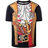 Inrajoper Boys Pirate T-Shirt Funny 3D Print Graphics Novelty Clothing for Renaissance Viking Medieval