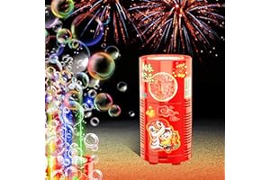 IVTIVFU Fireworks Bubble Machine (13 Holes) with Dazzling RGB LED Lights, Automatic Sparklers Blower Toys, Portable Bubble Maker for Kids Party Wedding Christmas Chinese New Year, Birthday Balloons Decoration