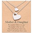 MANVEN Mother Daughter Necklace Set for 2/3 Mothers Day Gifts for Mom Daughter Matching Heart Jewelry Mom Gifts from Daughters Birthday Gifts for Daughter Women
