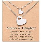 MANVEN Mother Daughter Necklace Set for 2/3 Mothers Day Gifts for Mom Daughter Matching Heart Jewelry Mom Gifts from Daughters Birthday Gifts for Daughter Women