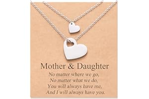 MANVEN Mother Daughter Necklace Set for 2/3 Mothers Day Gifts for Mom Daughter Matching Heart Jewelry Mom Gifts from Daughters Birthday Gifts for Daughter Girls Women