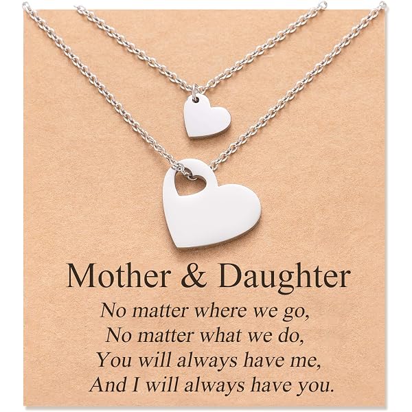 Nalosun Mother Daughter Matching Keychain Set - Stainless Steel, Rose Pendant, Heart Keyring - View #6