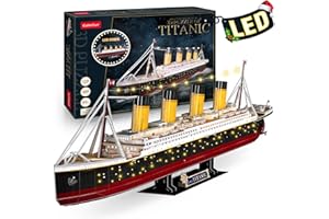 CubicFun 3D Puzzles for Adults - LED Titanic 35'' Large Ship - New Home Desk Decor - House Warming, Wedding, Anniversary, Valentines Day Teacher Gifts for Him Her Stocking Stuffers for Adults