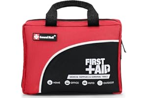 GENERAL MEDI First Aid Kit -160 Pieces Compact and Lightweight - Including Cold (Ice) Pack, Emergency Blanket, Moleskin Pad,Perfect for Travel, Home, Office, Car, Camping, Workplace (Red)
