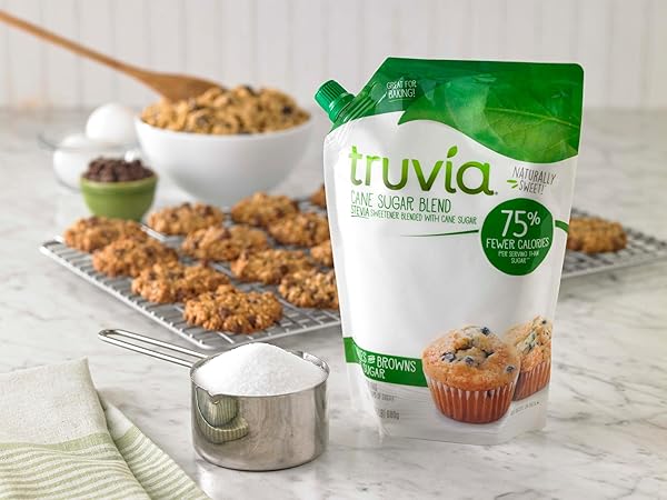 TRUVIA CANE SUGAR BLEND, MIX OF NATURAL STEVIA SWEETENER AND CANE SUGAR, 24 OZ BAG