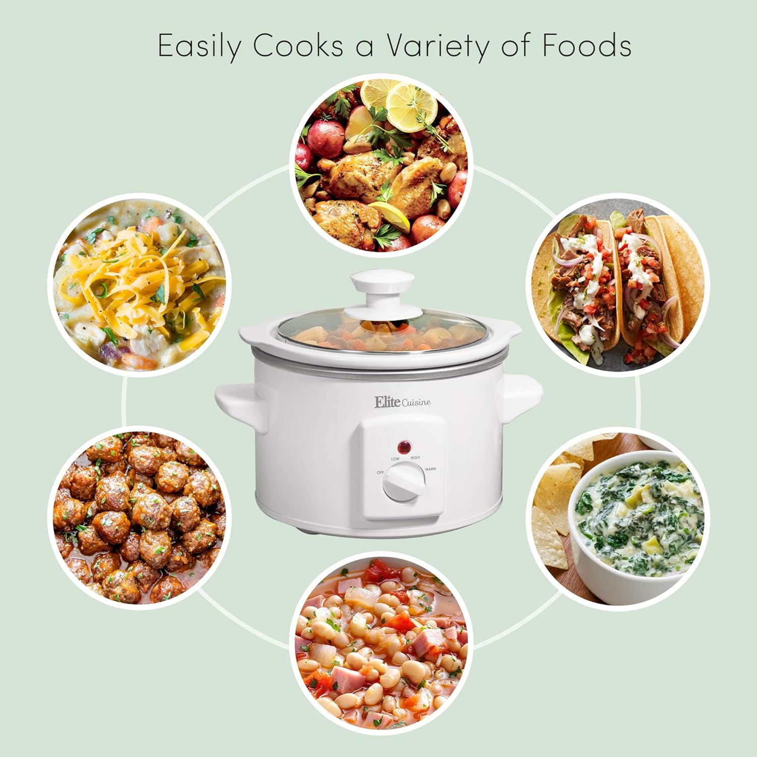 Maxi-Matic MST-250XW Slow Cooker, 1.5 Quart, White: Small Crock Pot Mini: Kitchen & Dining