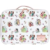 Impressions Vanity Disney Princess Dream Makeup Organizer Bag with Adjustable Dividers, Handheld Cosmetic Bag with Badge Holder, Cosmetic Travel Bag with Detachable Strap