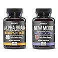 ONNIT Premium Alpha Brain Bundle - Nootropic Brain Supplement (30 Count) for Focus, Concentration & Memory + New Mood Supplement for Stress Relief, Sleep and Mood (30 Count)