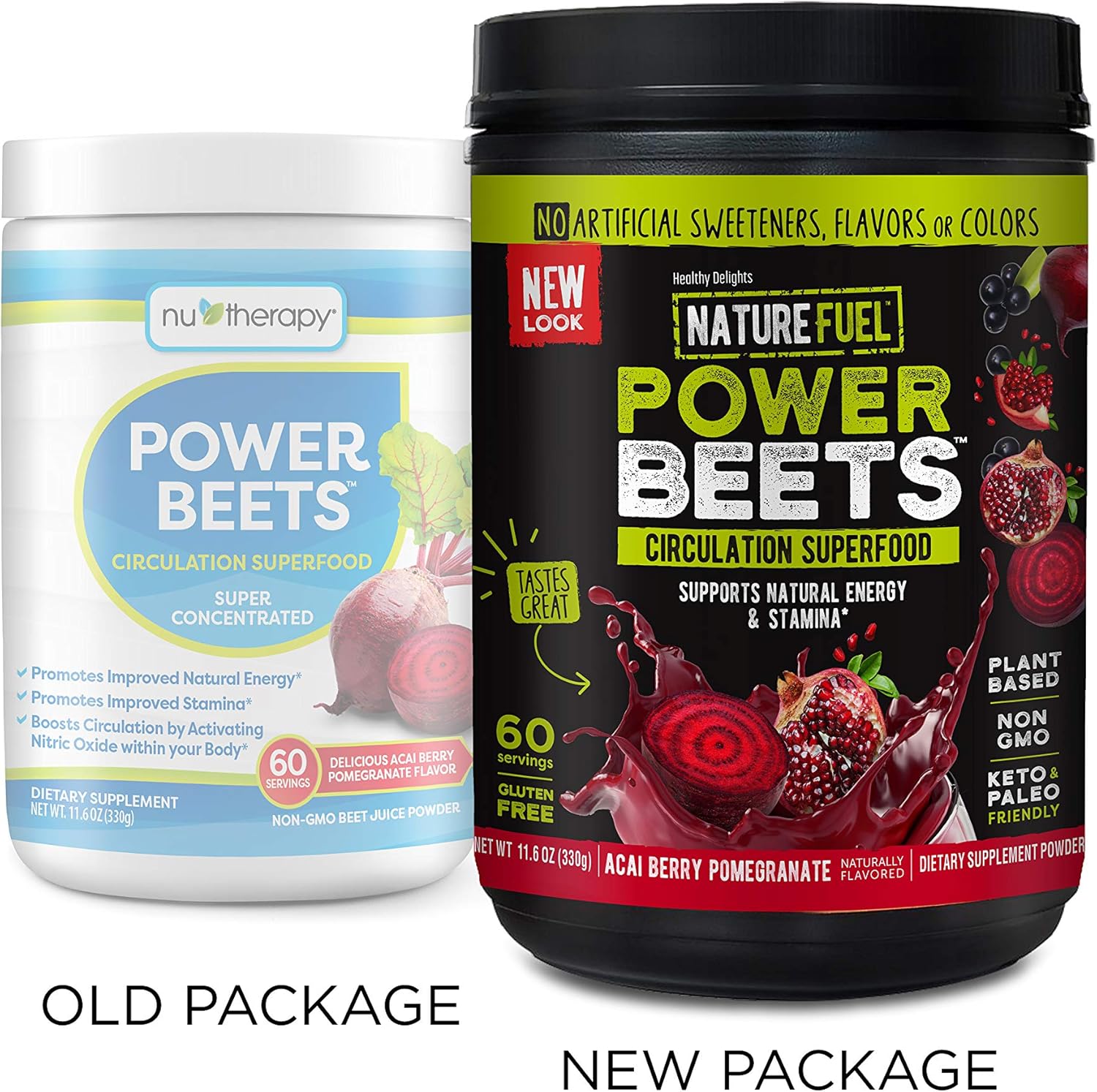 Nature Fuel Power Beets Super Concentrated Circulation Superfood Dietary Supplement – Delicious Acai Berry Pomegranate Flavor – Non-GMO Beet Root Powder, 60 Servings: Health & Personal Care