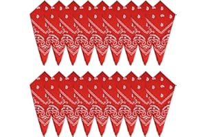 ANPUNAT 18pcs Paisley Bandanas Assorted Cowboy Bandanas Unisex Novelty Print Head Wrap Scarf Wristband for Adults