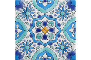 Casablanca Market MT014 Mediterranean Ceramic Utica Decorative Tile, Blue