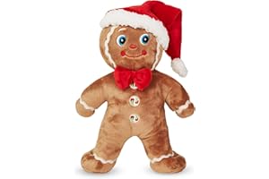 BEARINGTON COLLECTION Bearington Jolly Ginger Gingerbread Man Plush, Gingerbread Toys, 10 Inch Christmas Stuffed Animal, Ideal Holiday Stuffed Animals Gift for Toddlers, Kids & Teens
