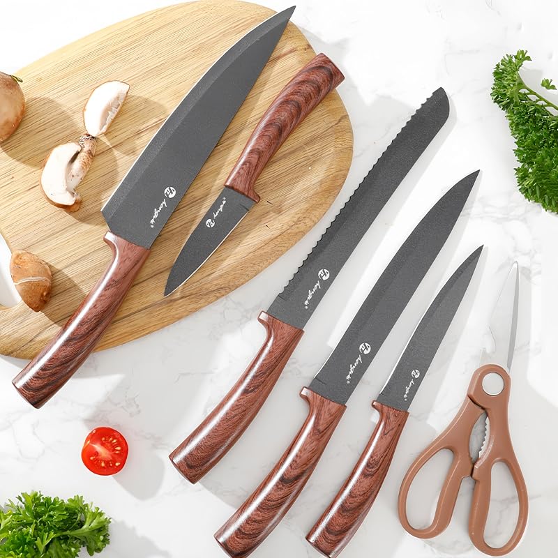 Set Coltelli Cucina 7 Pezzi Blocco Integrato Acciaio Ultra Affilate — foto 8 di 8