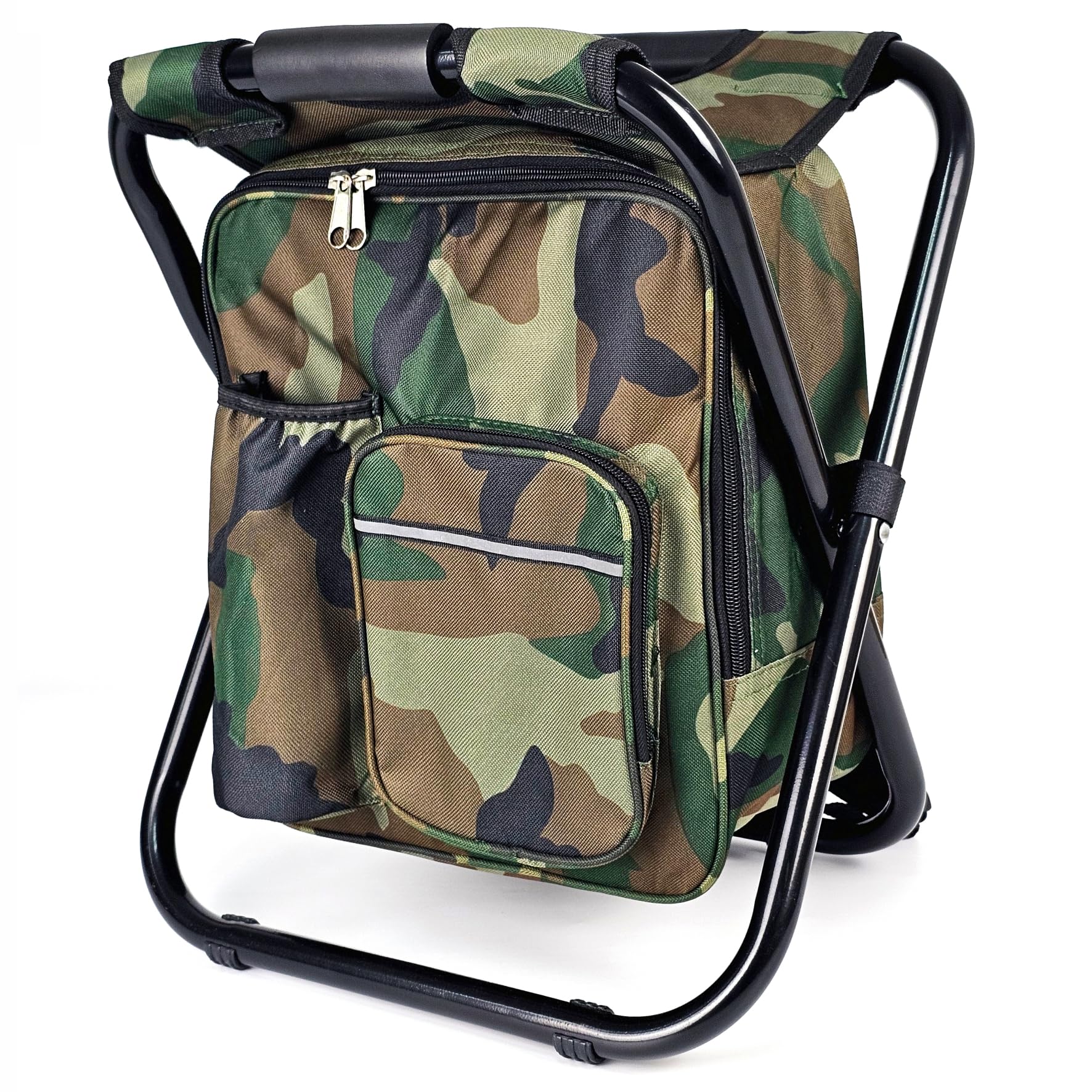 BOSNONA 3 in 1 Fishing Stool Backpack Portable Lightweight Chair Rucksack with Cooler Bag Foldable Rucksack Stool for Camping Hunting Fishing