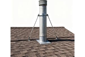 Roof Bracket Kit Chimney Pipe Support Brackets, Stove Pipes/Against Wall Drain Pipe Fixing Brace, 4.92 5.12 5.91 6.69 7.87 In