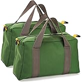 WRINGKIT 2 Pack Wide Mouth Tool Bags, 14" Heavy Duty Canvas Tool Storage Bag, Large Capacity Zipper Utility Tools Tote Organizer Pouch for Electricians, Carpenter, Mechanic