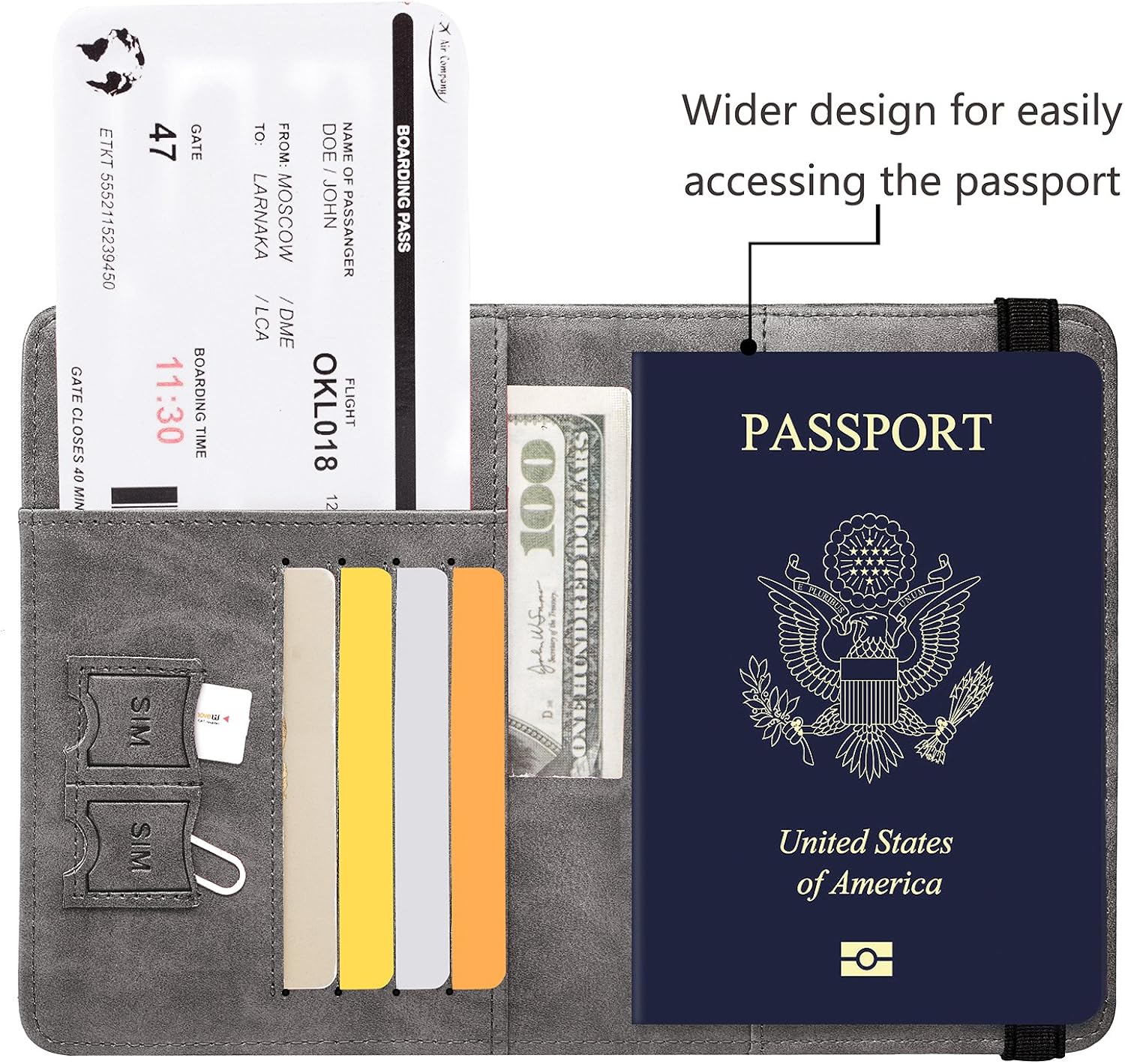  | Passport Holder Cover Wallet RFID Blocking Leather Card Case Travel Document Organizer (Coffee Grey) | Passport Covers