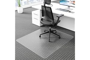 Amyracel Office Chair Mat for Low Pile Carpet, 40" x 48" Clear Computer Desk Mat for Home & Offices, Easy Glide Plastic Floor Mat for Office Chair On Carpet