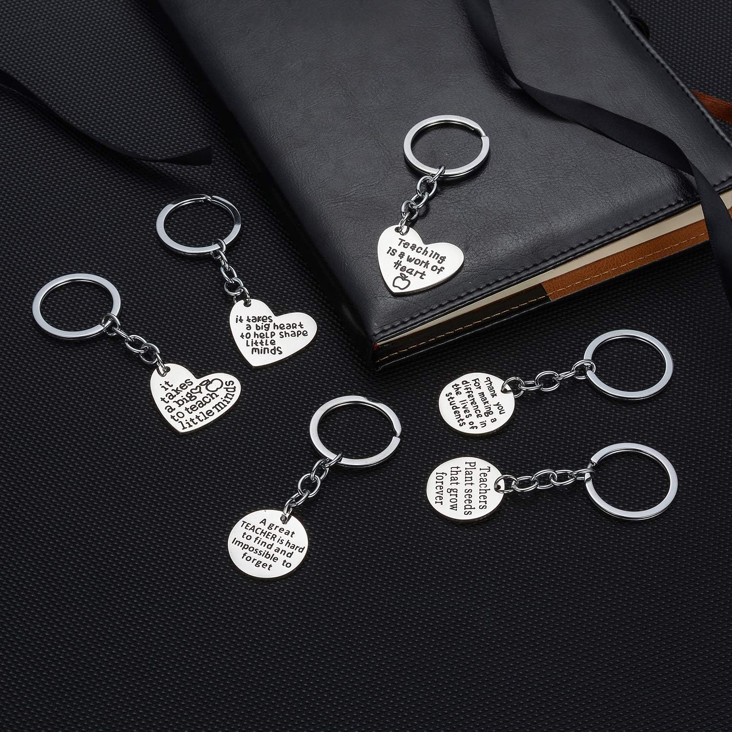 MADHAHEFU Pack of 6 Teacher Appreciation Keychain Teacher Keyring ...
