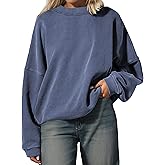 MSBESYOR Women’s Oversized Sweatshirt Crewneck Pullover Top Casual Drop Shoulder Crew Neck Plain Shirt 2025 Fall Clothes