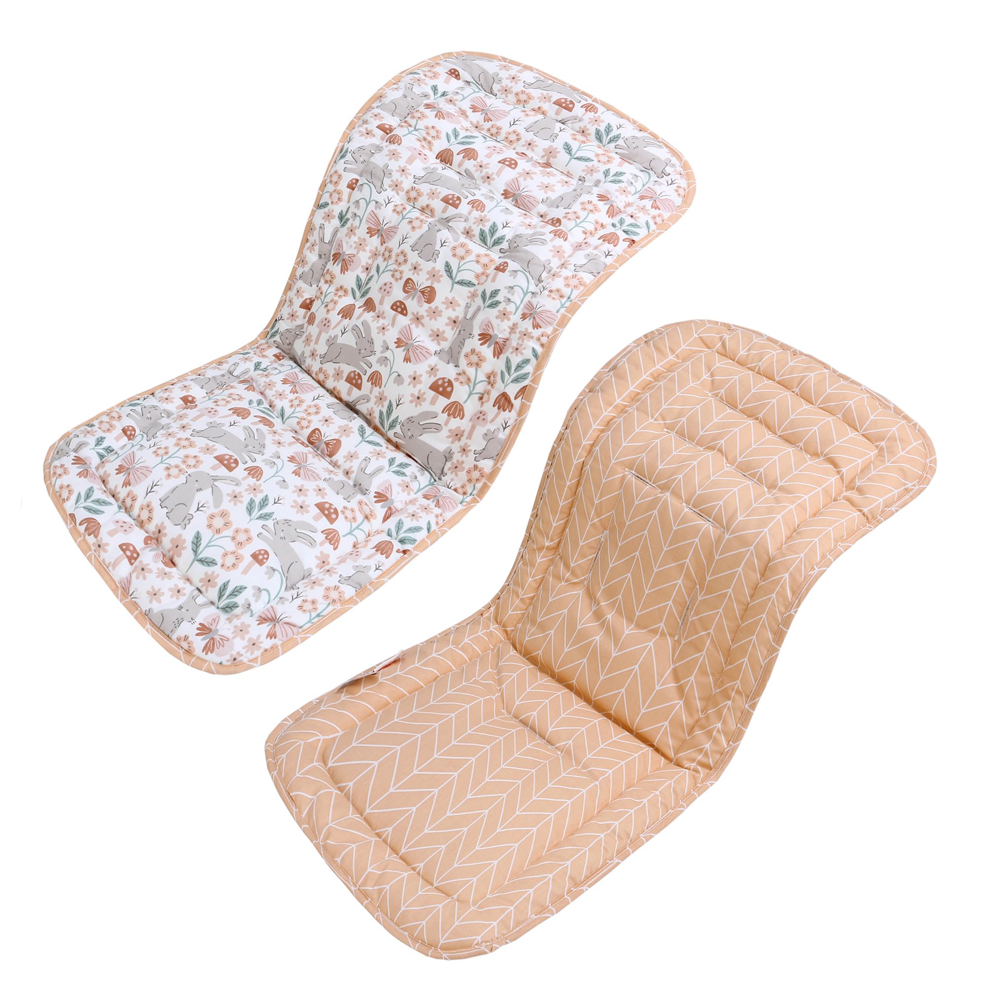 LAT Universal Pram Liner, Baby Pushchair Seat Liners, Cotton Double-Sided Use Baby Stroller Cushion Pad, Stroller Seat Pad for Toddler Infant 78x34cm (Rabbit)