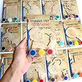 BOIKOKY 12 Pack Detective Party Favors for Kids - Individually Wrapped Paint Your Own Wooden Magnet Craft Kits, Mystery Birthday Supplies & Classroom Activities