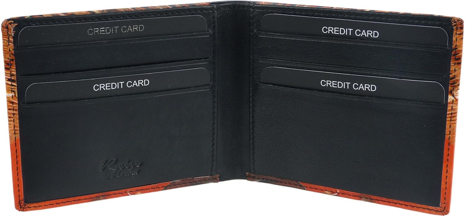 Mens Leather Fishing Bi-Fold Wallet by Retro Gift Box Anglers Fish Rod Hook Classic - Image 3