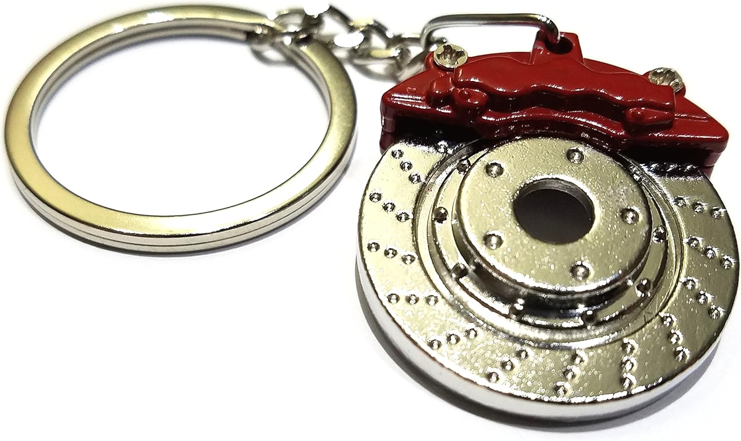 GT//Rotors Red Silver Rotor Brake Keychain Automotive Part