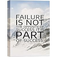 SIGNWIN Canvas Wall Art Failure is Not The Opposite of Success. It is Part of Success with a Snowy Mountain Inspirational Quotes ArtContemporary for Living Room, Bedroom, Office - 12x18 inches