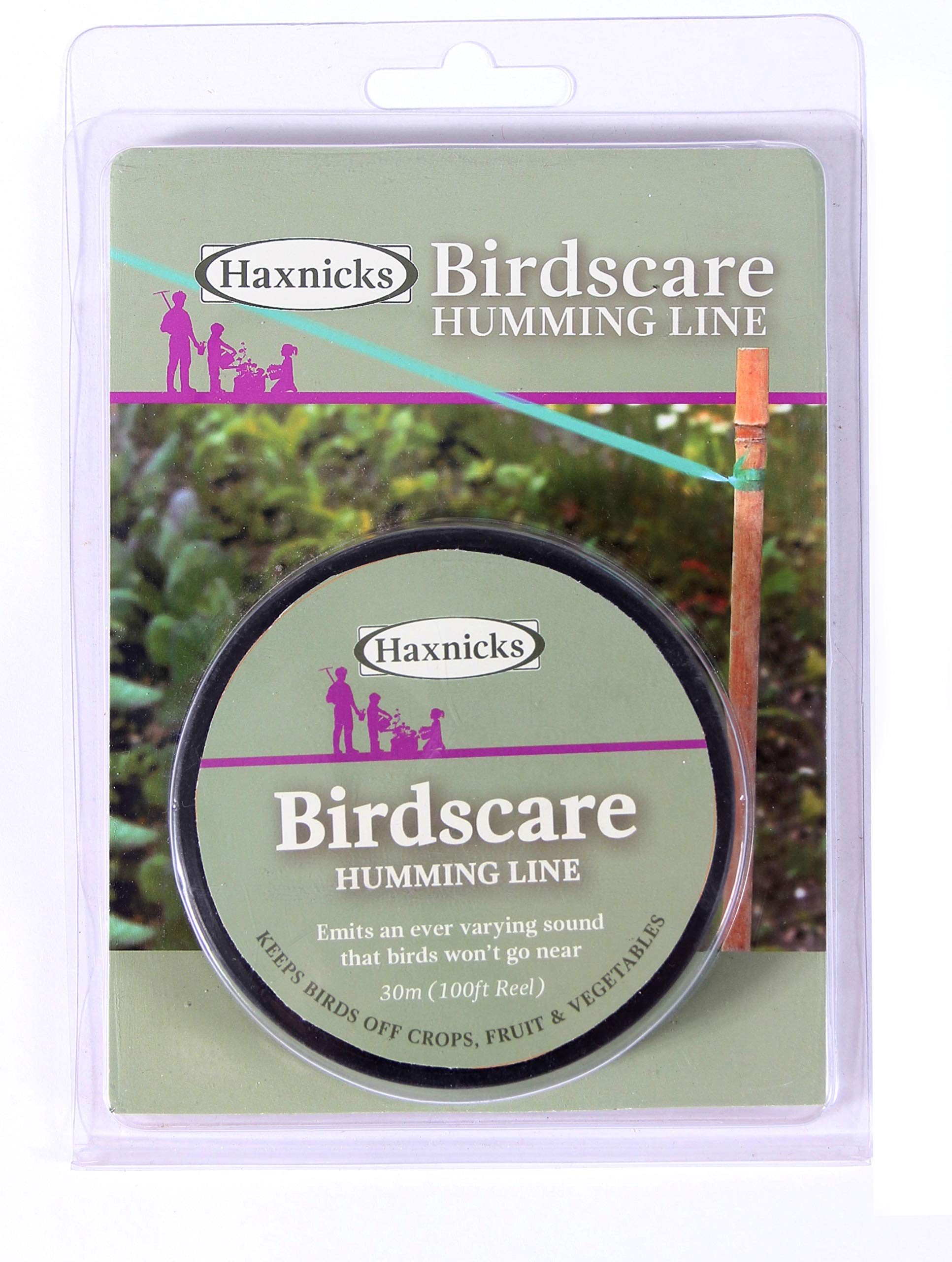 Haxnicks Bird Scare | Humming Line Tape For Crop Protection | Keeps Birds Away Without Harming Them | Deters Garden Pests Seagulls Rabbits | Eco-Friendly | Green, 30 x 1.5 x 0.03 cm Bird01010