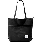 KALIDI Women Corduroy Tote Bag Zipper Casual Tote's Handbag Big Capacity Shoulder Bag with Pockets