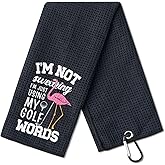 CybGene Golf Gifts for Women, Flamingo Golf Towel, 16”x 24” Microfiber Golf Towel