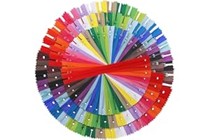 Outuxed Zippers - 120pcs Mixed Nylon Coil Zippers, 7.8", "12", "16 Inches, 20 Assorted Colors for Tailor Sewing Crafts