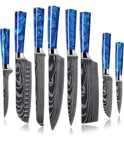 Amazon.com: Seido Knives Tengoku Blue 10-Piece Chef Knife Set
