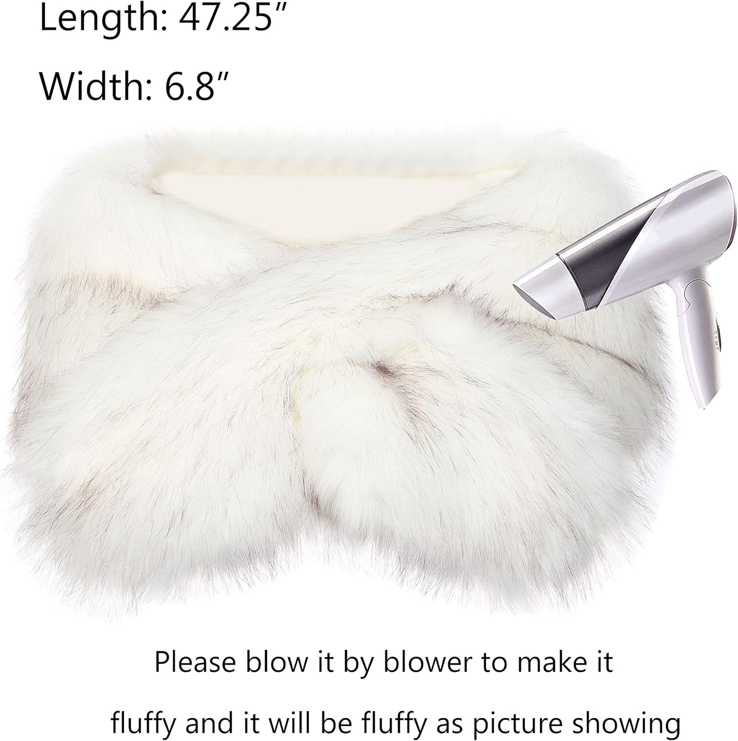 La Carrie Women's Faux Fur Collar Scarf Wrap Cold Winter Warmer: Clothing